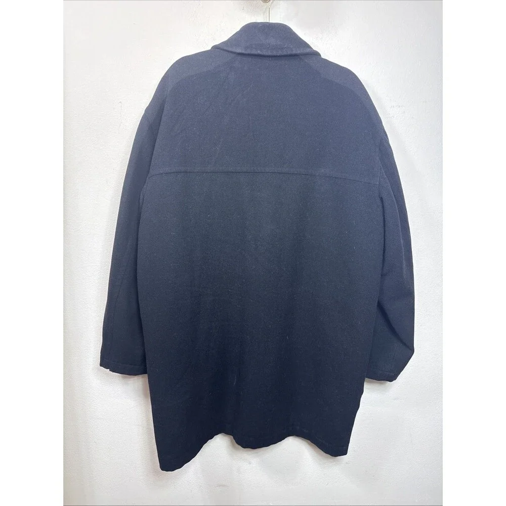 (W1)Liz Claiborne Men’s Wool Hidden Zipper Button Front Coat Size L Pockets - Picture 2 of 15
